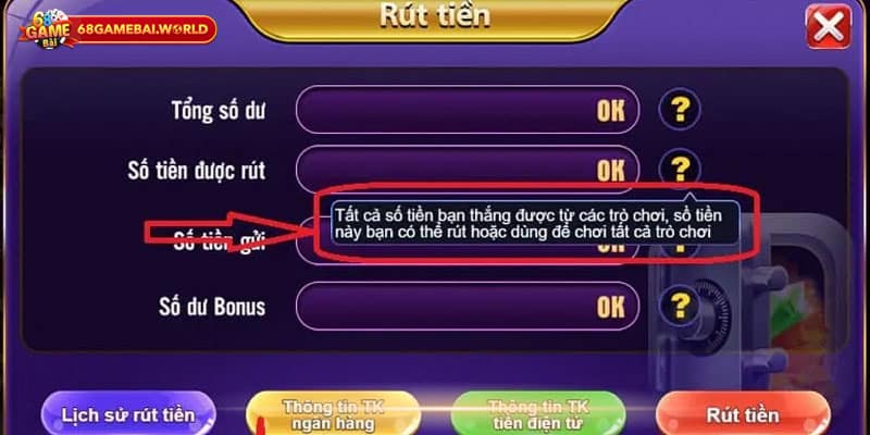 Hướng dẫn rút tiền 68 Game Bài đơn giản nhất